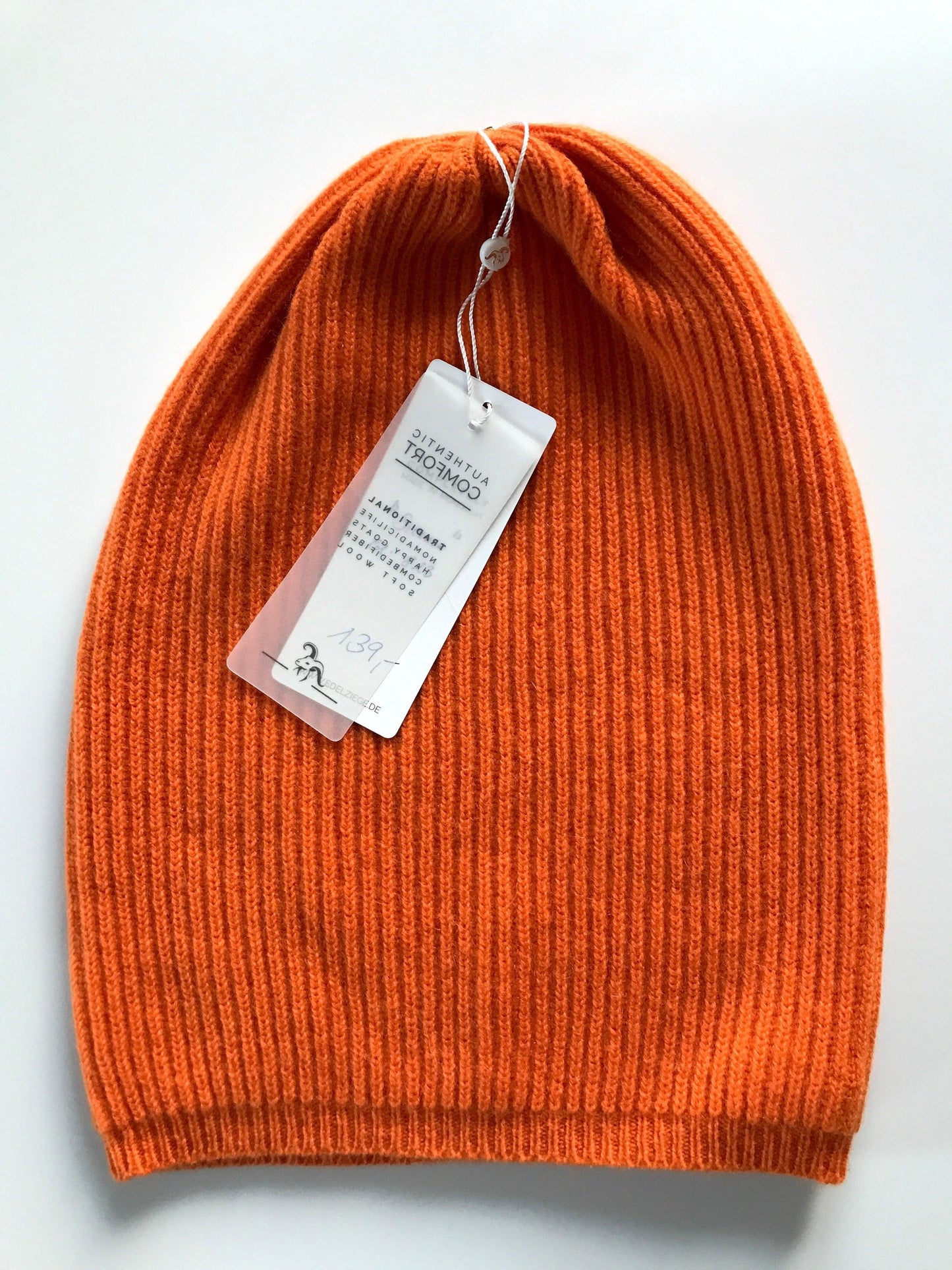 extra lange Kaschmirmütze in Orange